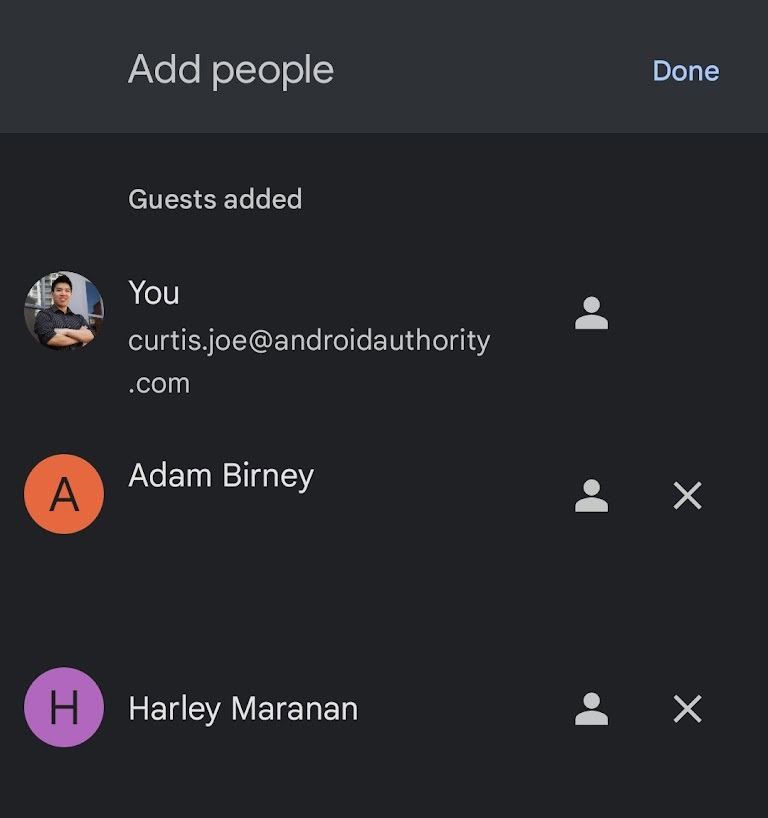 add the emails of those you want to invite