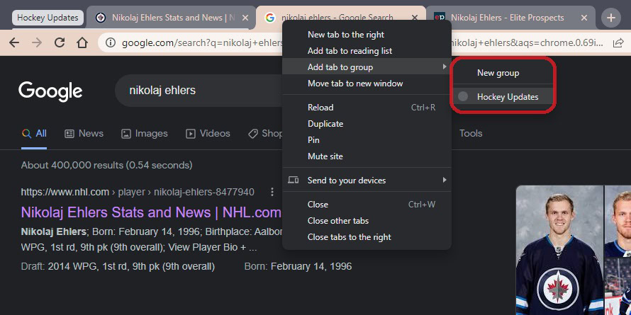 adding new tab right click method