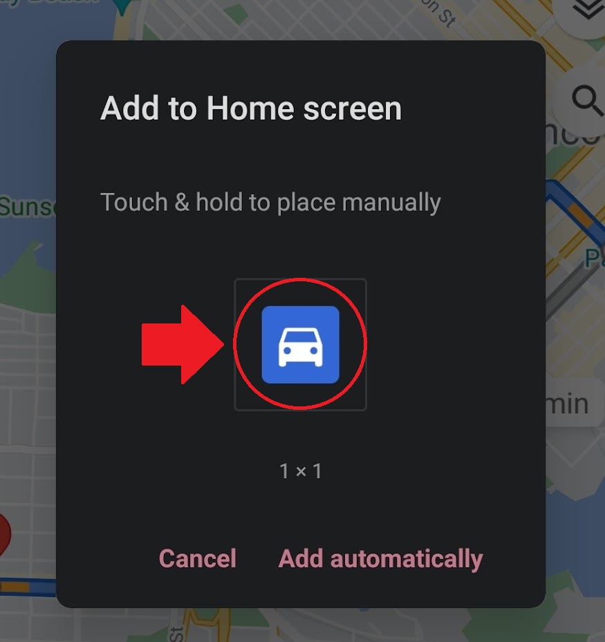 adding route to home screen on google maps 2