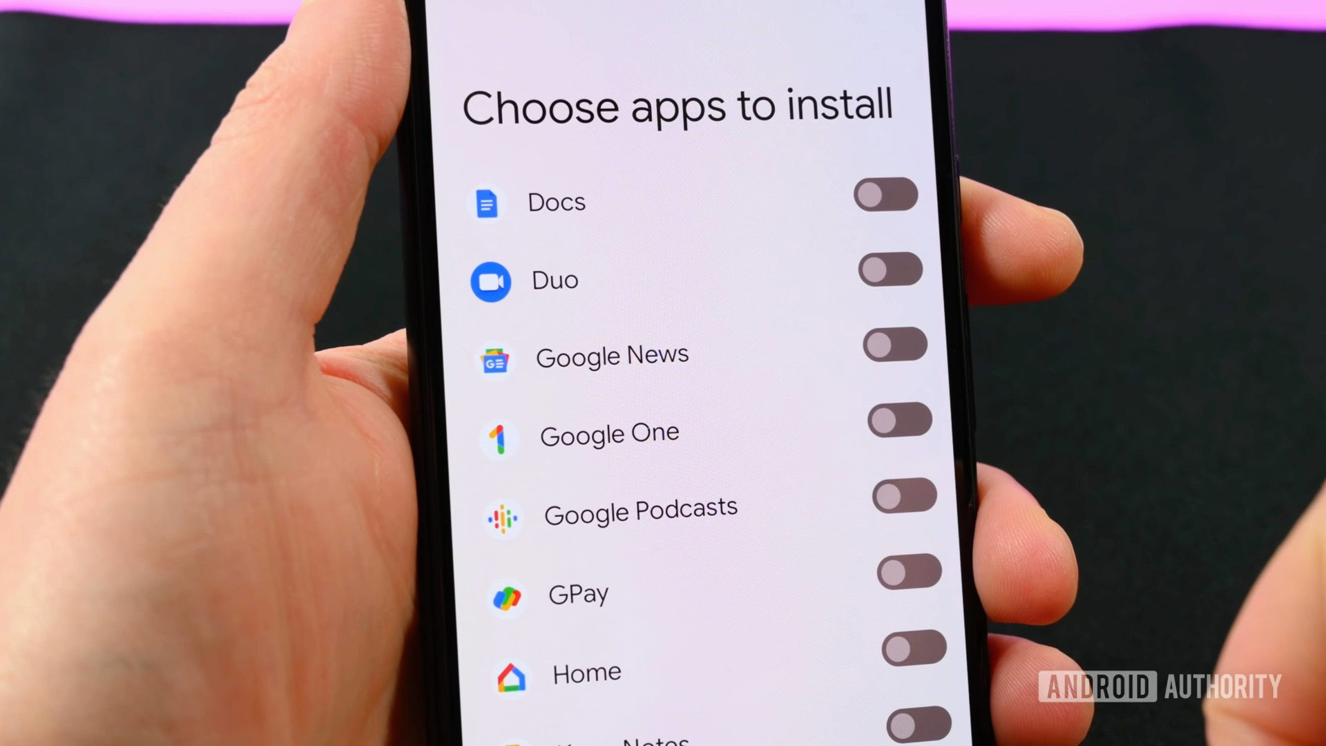 Pixel 6 showing Android 13's guest mode app installation selection menu
