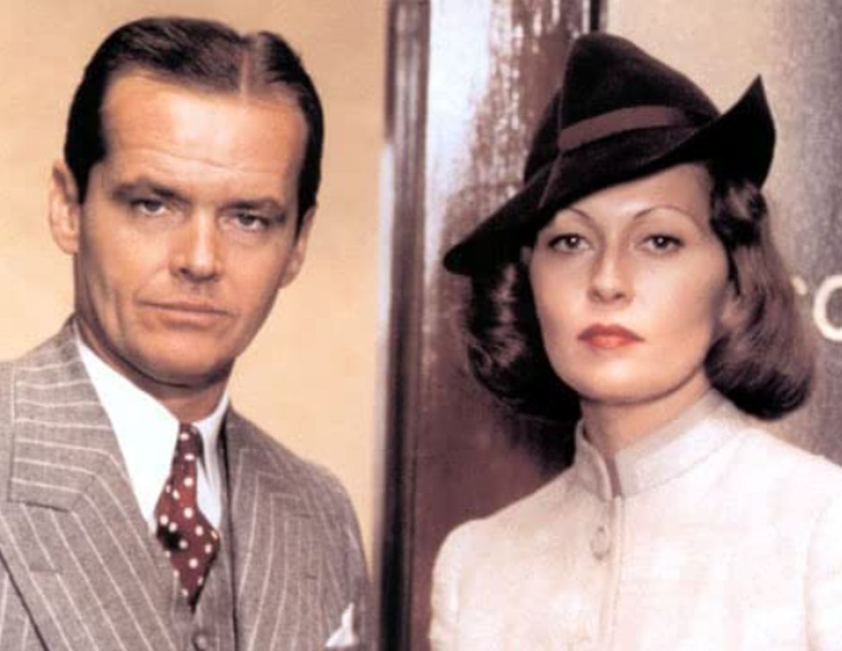 Chinatown still showing Jack Nicholson and Faye Dunaway.