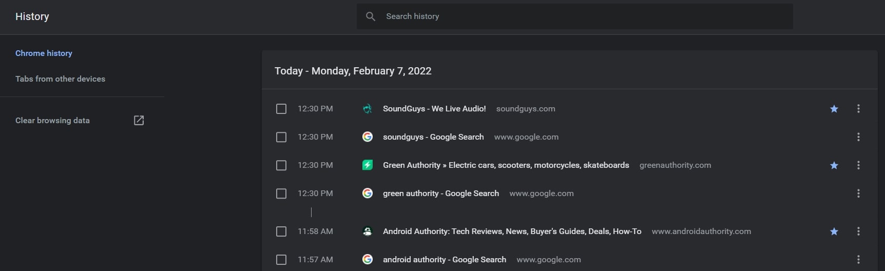 chrome history