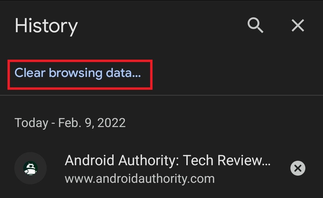 clear browsing data chrome