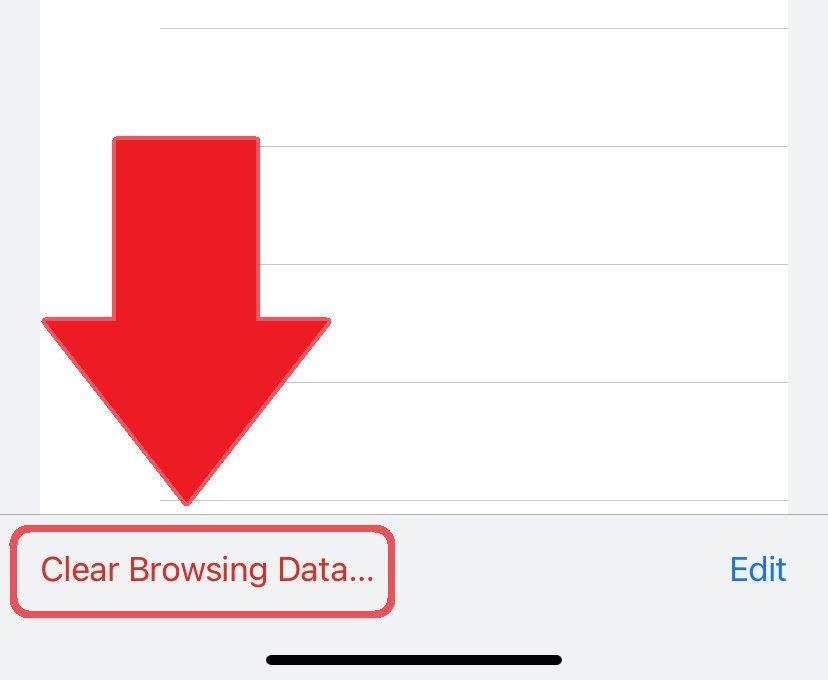 clearing browsing data on iphone step 4