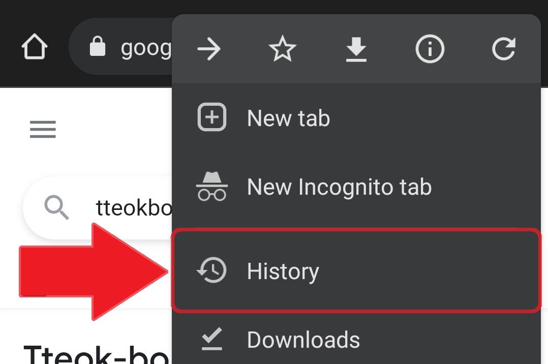 borrar el historial de Chrome en Android 2