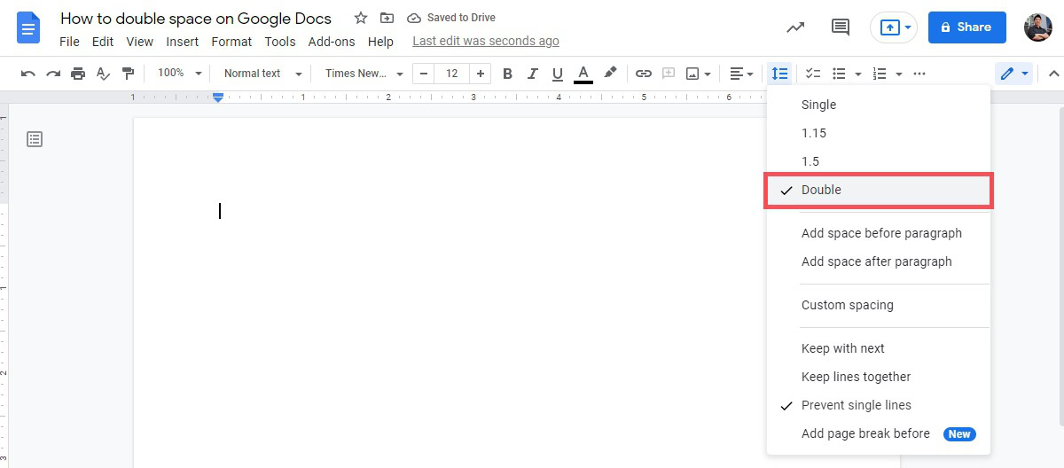 How To Double Space On Google Docs Android Authority