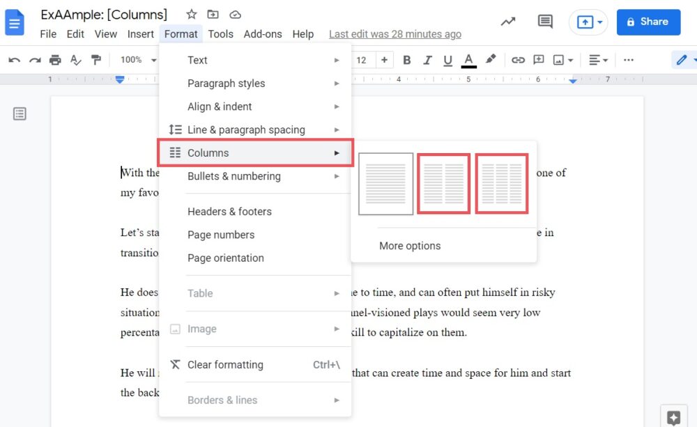 How To Create Columns In Google Docs Android Authority