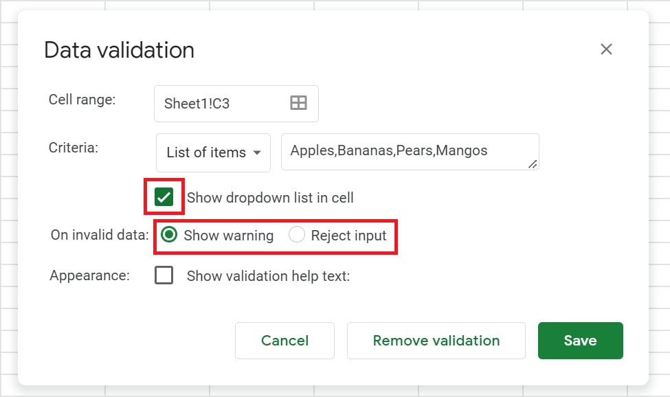 edit drop-down list google sheets