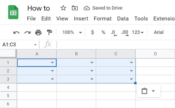 expand drop-down list google sheets