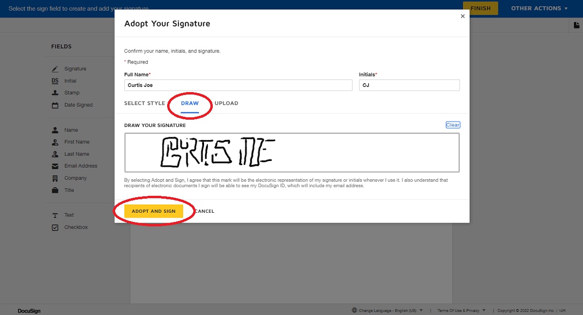 figure out your signature on DocuSign