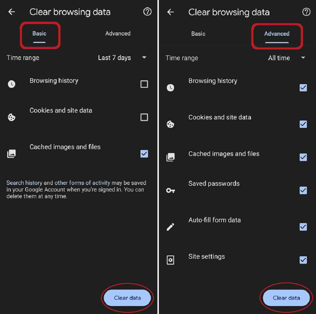 final step clear data basic and advanced mode 1