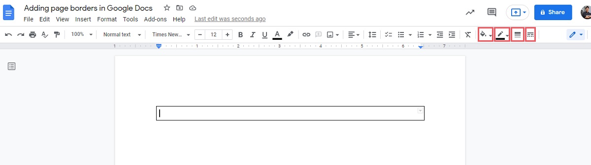 format the table in google docs