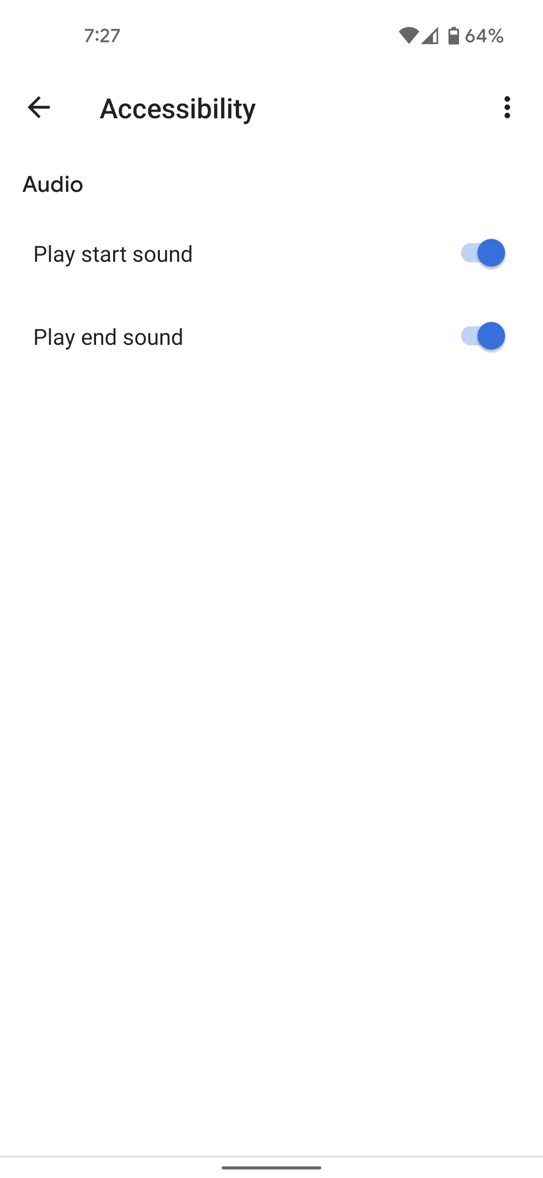 Google Nest Audio speaker Accessibility settings.