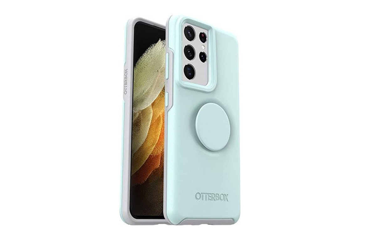 otterbox symmetry case with built in popsockets popgrip for the samsung galaxy s21 ultra