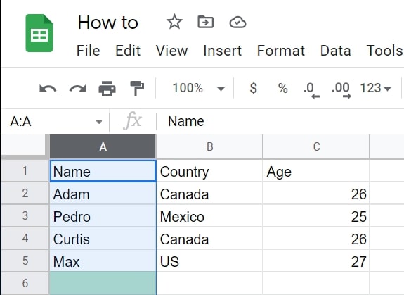 highlight column google sheets