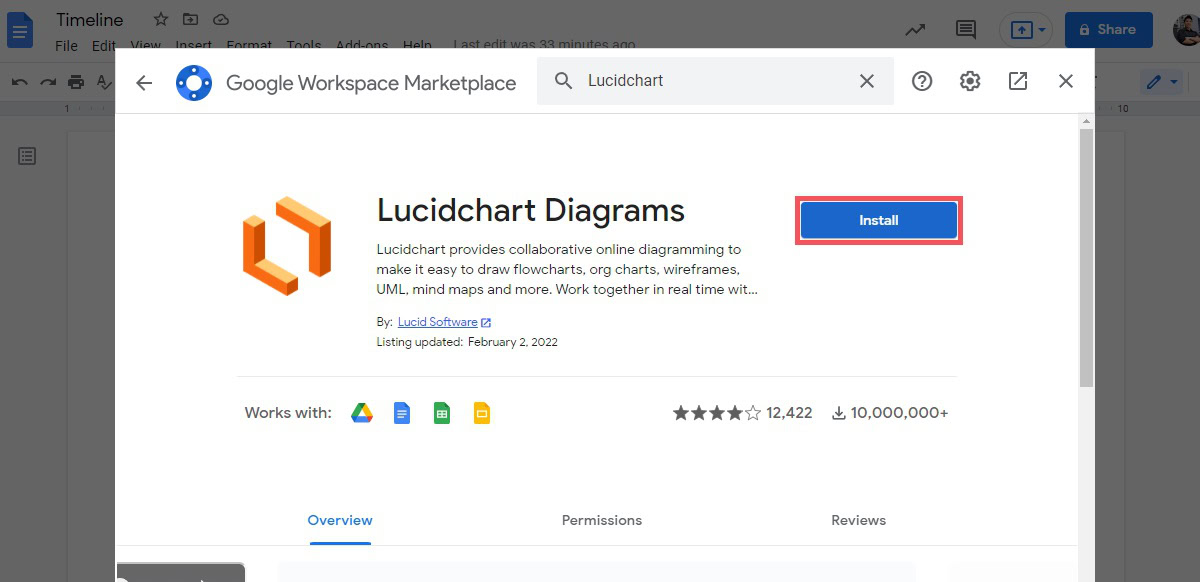 install an app called lucidchart diagrams