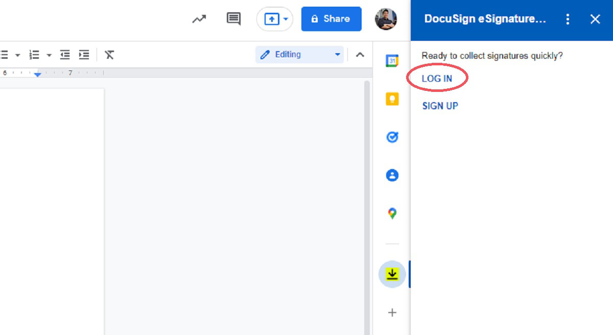 log into docusign