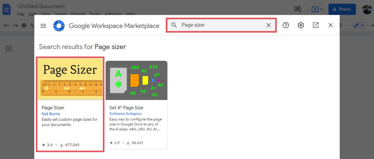 look for and then download the page sizer extension