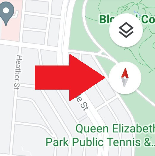 mobile app compass in google maps