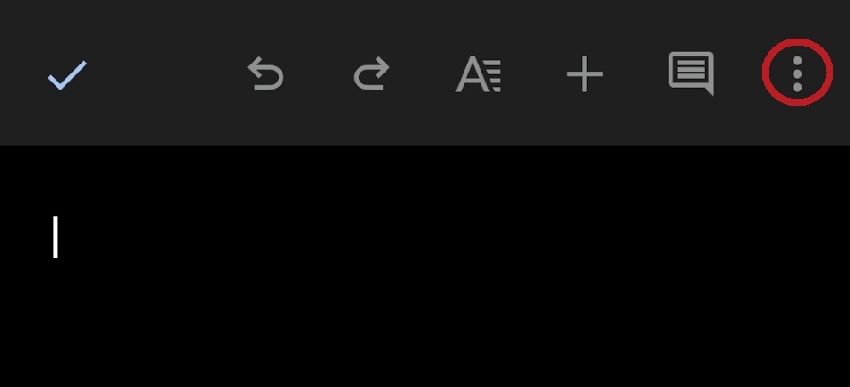 press the three dots in the top of the google doc