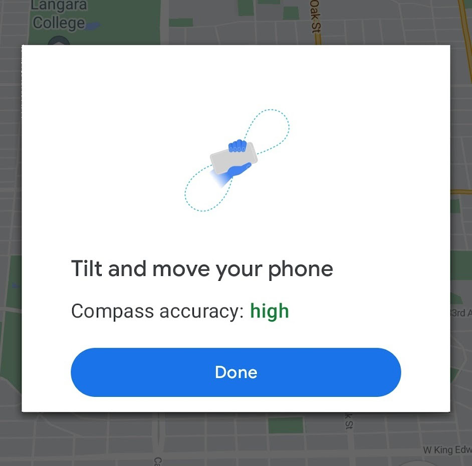 recalibrate google maps compass step 3