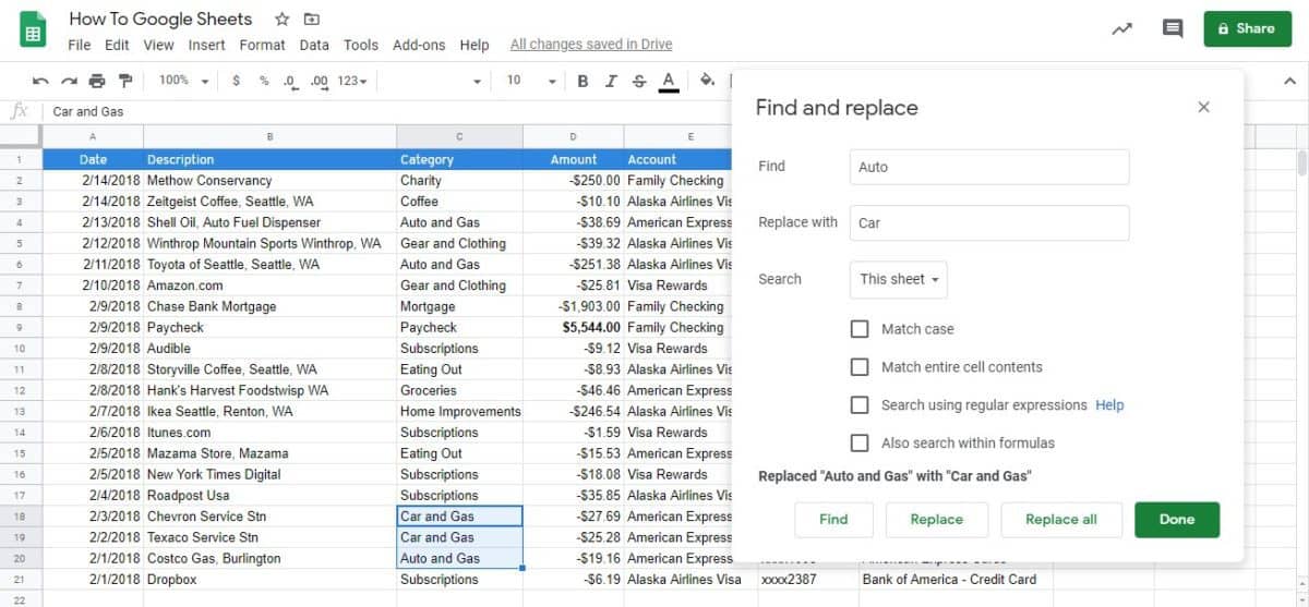 replace in google sheets 2
