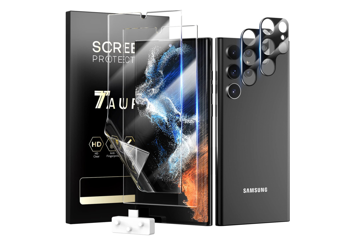 tauri screen protectors with camera lens guard for the samsung galaxy s22 ultra