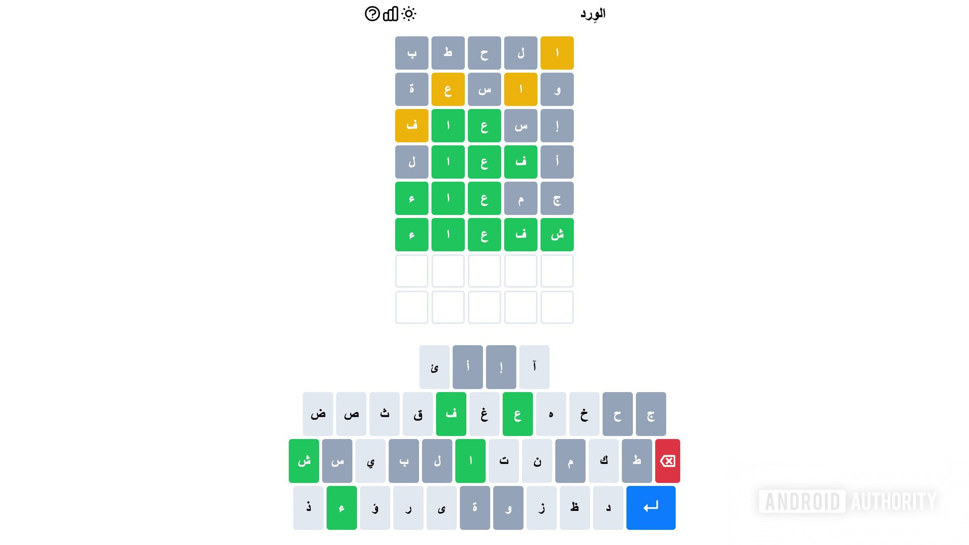 Wordle alternative in Arabic, AlWird