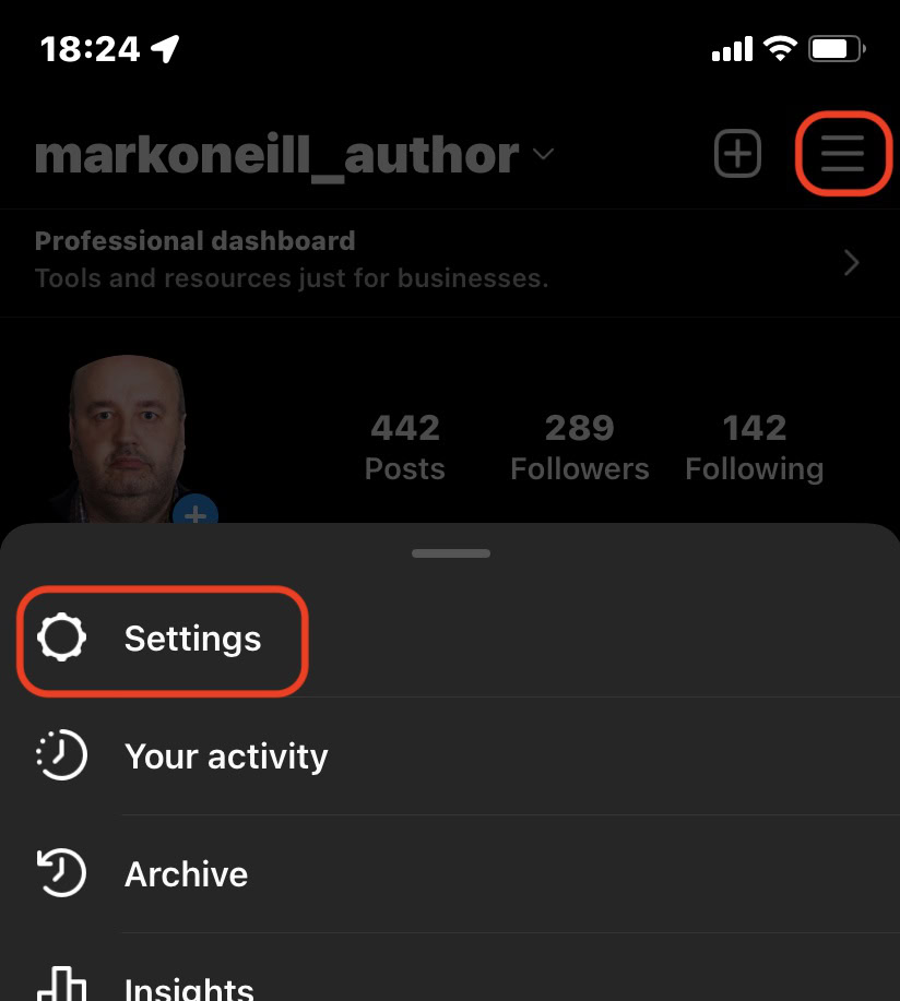 01 instagram profile settings