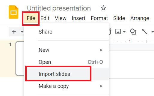 Import slides google