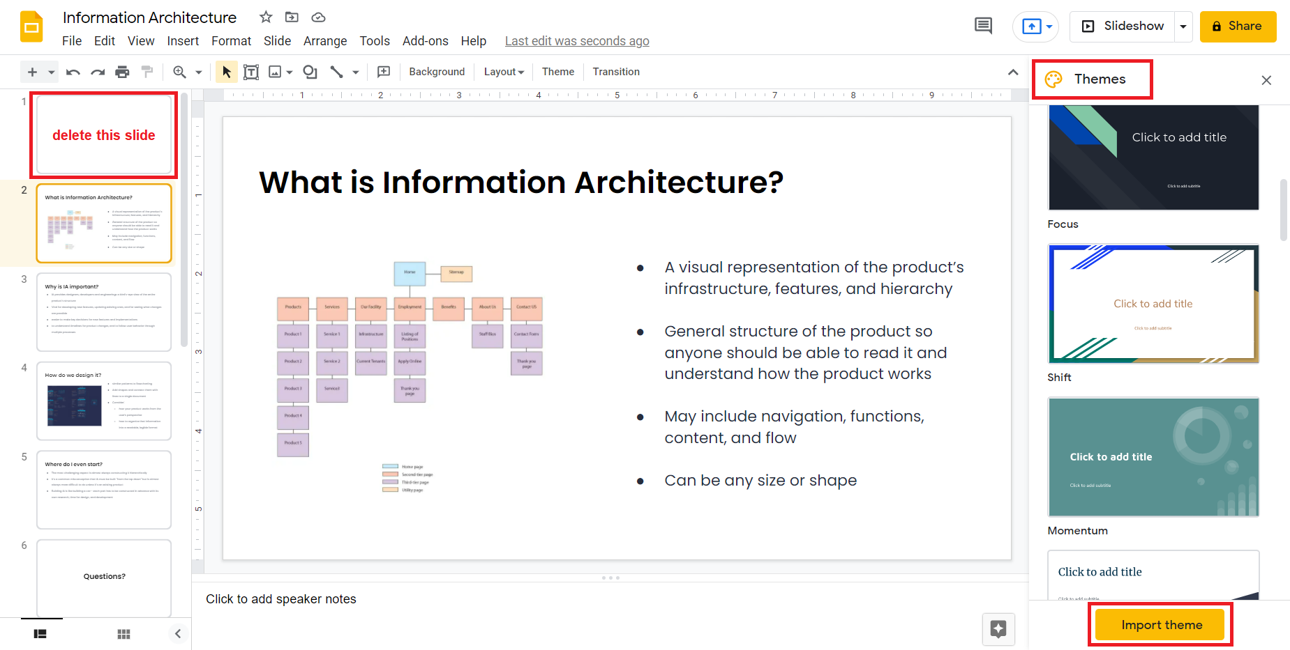 imported google slides