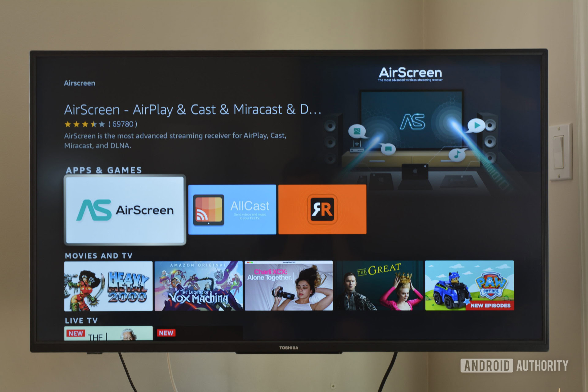 Aplicación AirScreen Fire TV