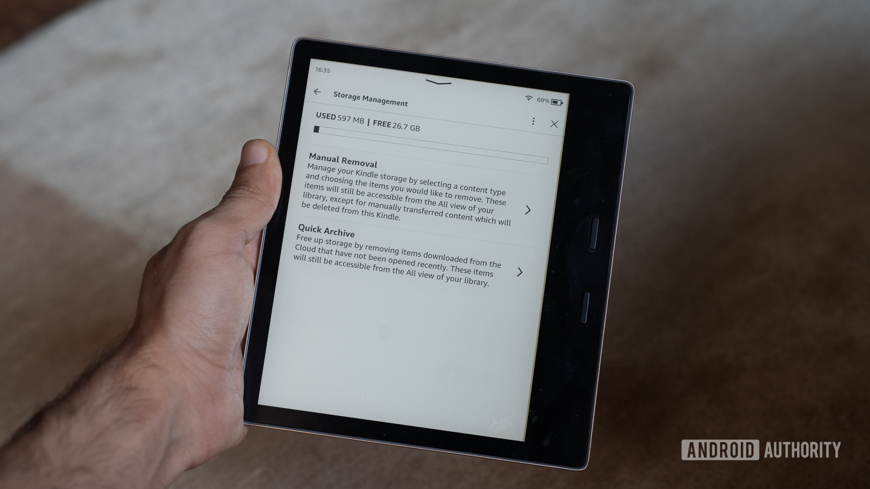 Amazon Kindle Tips quick archive to free storage