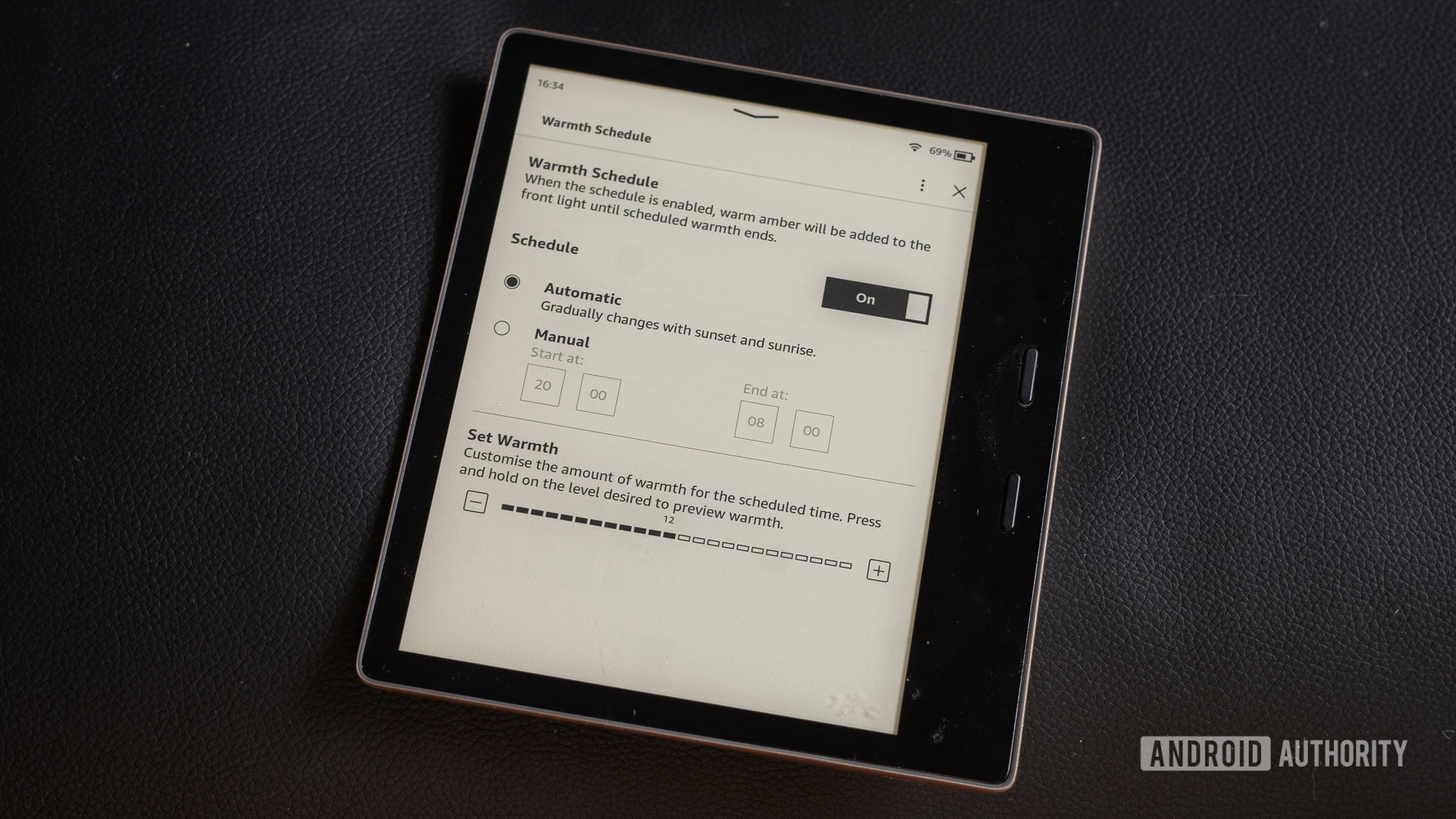 Amazon Kindle Tips warm light schedule