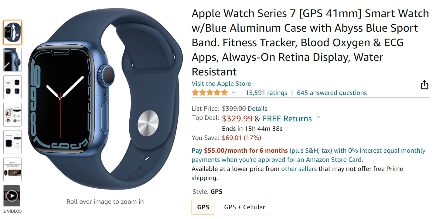 smartphone watch price