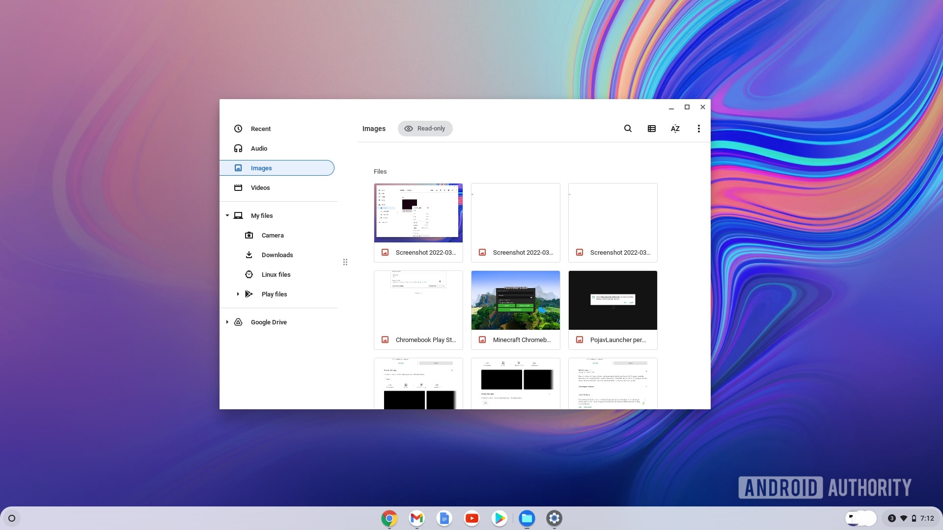 Chromebook images folder