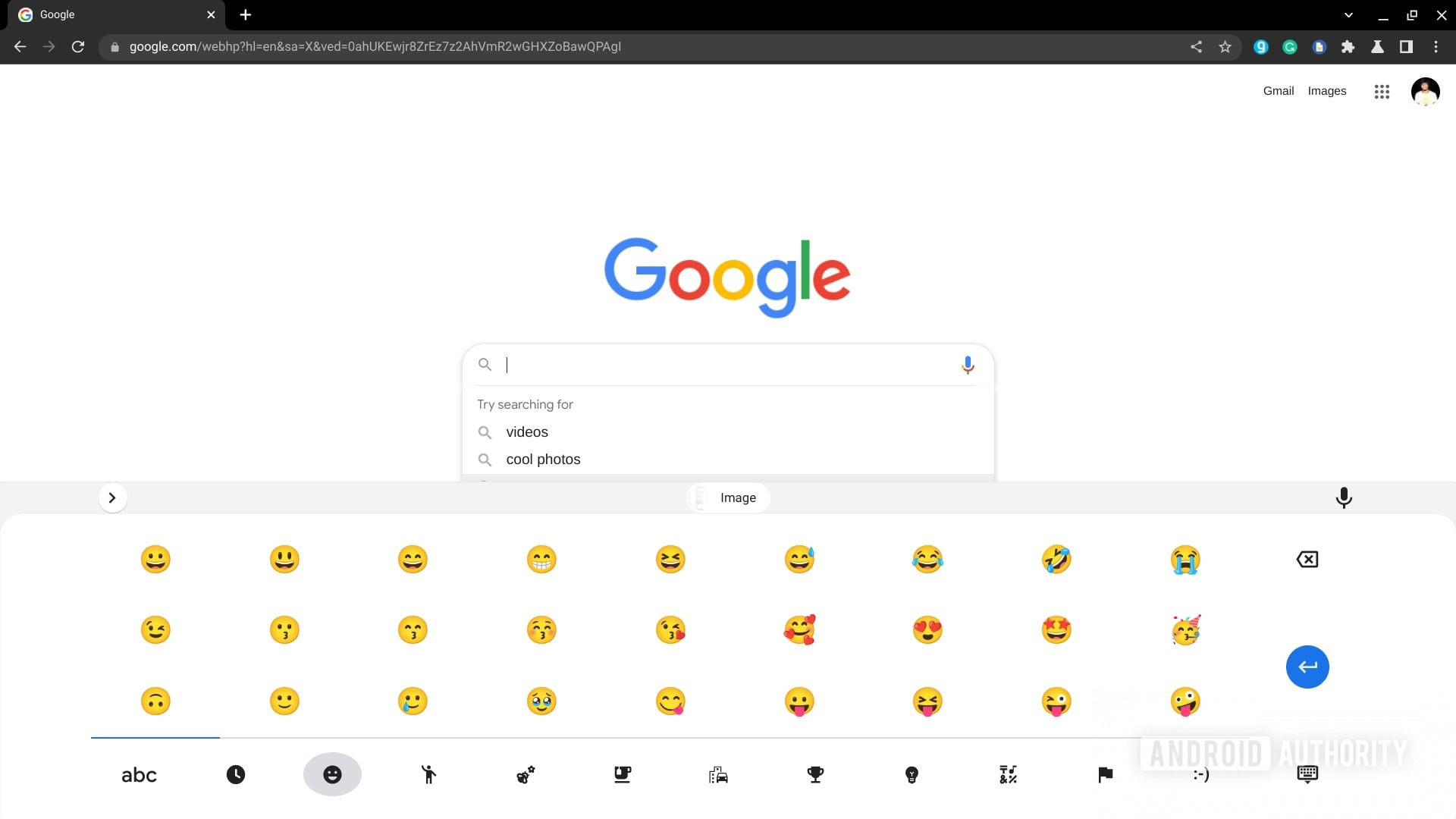 Chromebook on screen keyboard emojis