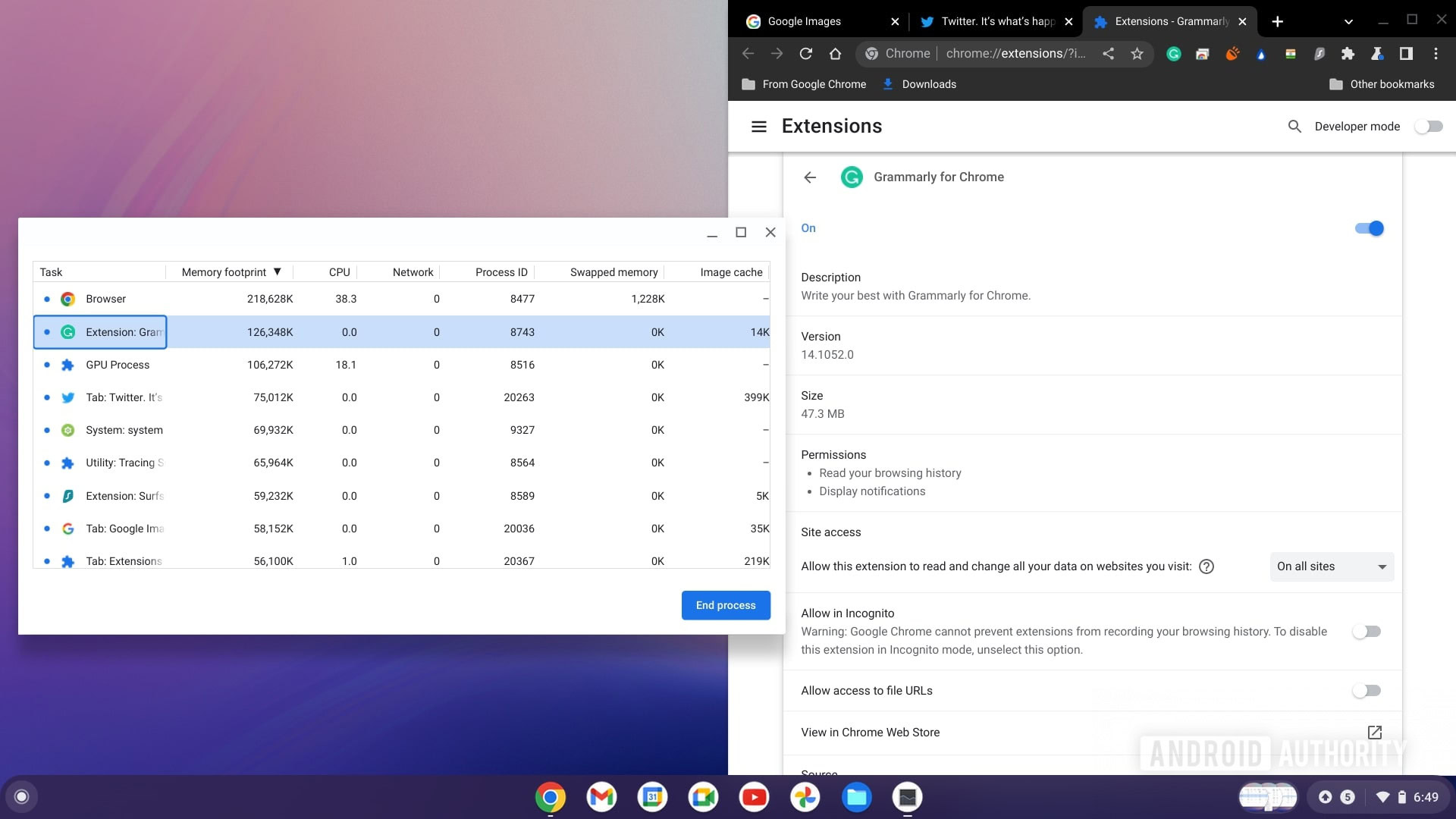 Chromebook task manager double clicked