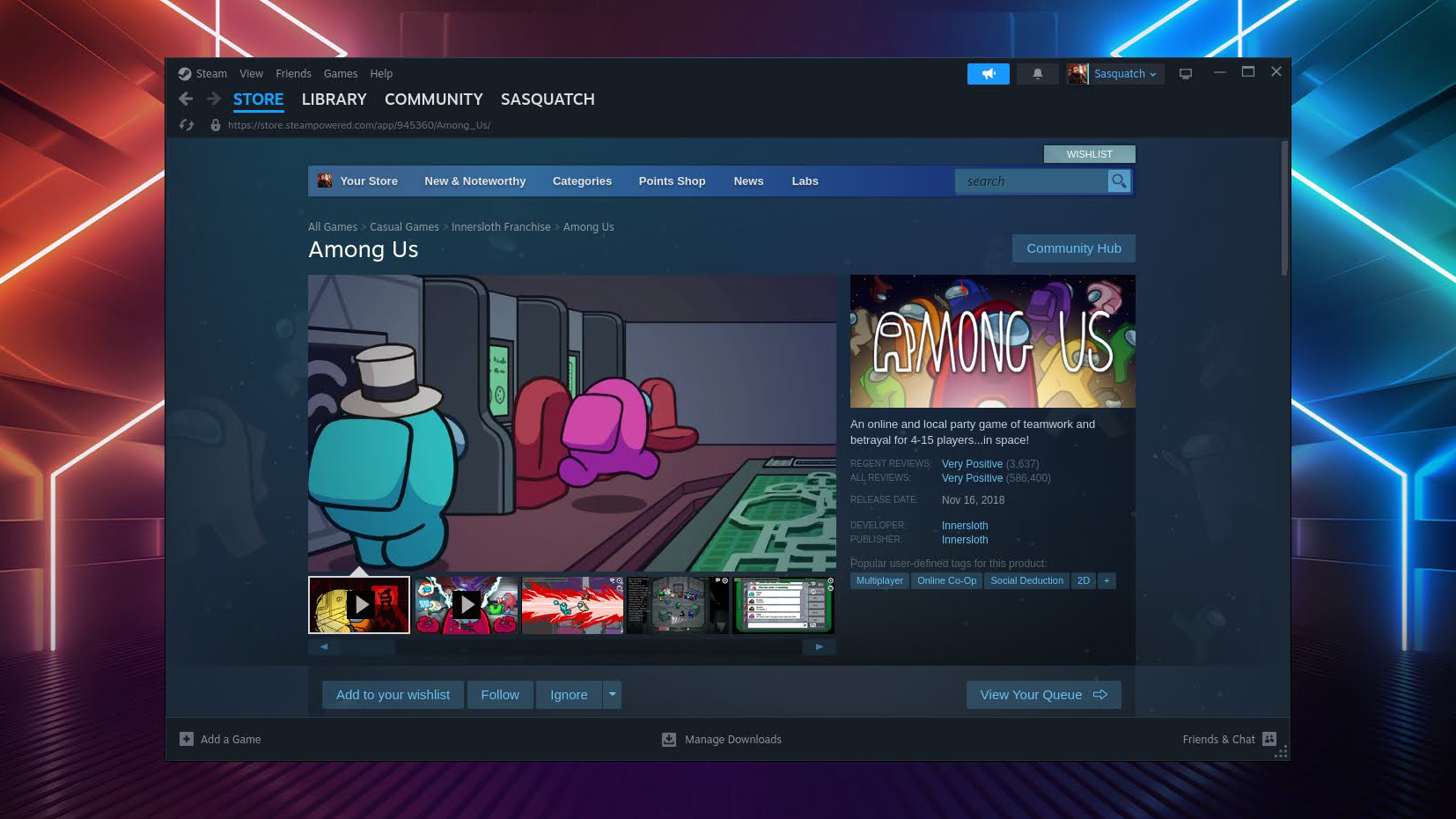 Download Among Us from Steam app on Chromebook 4