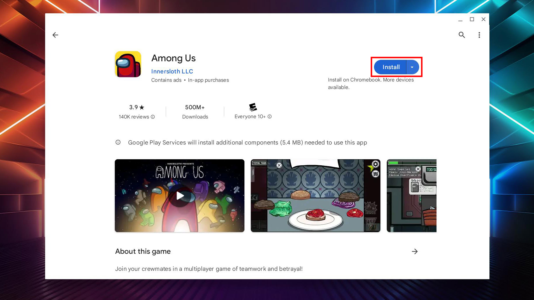 Download Among Us on Chromebook from Play Store 1