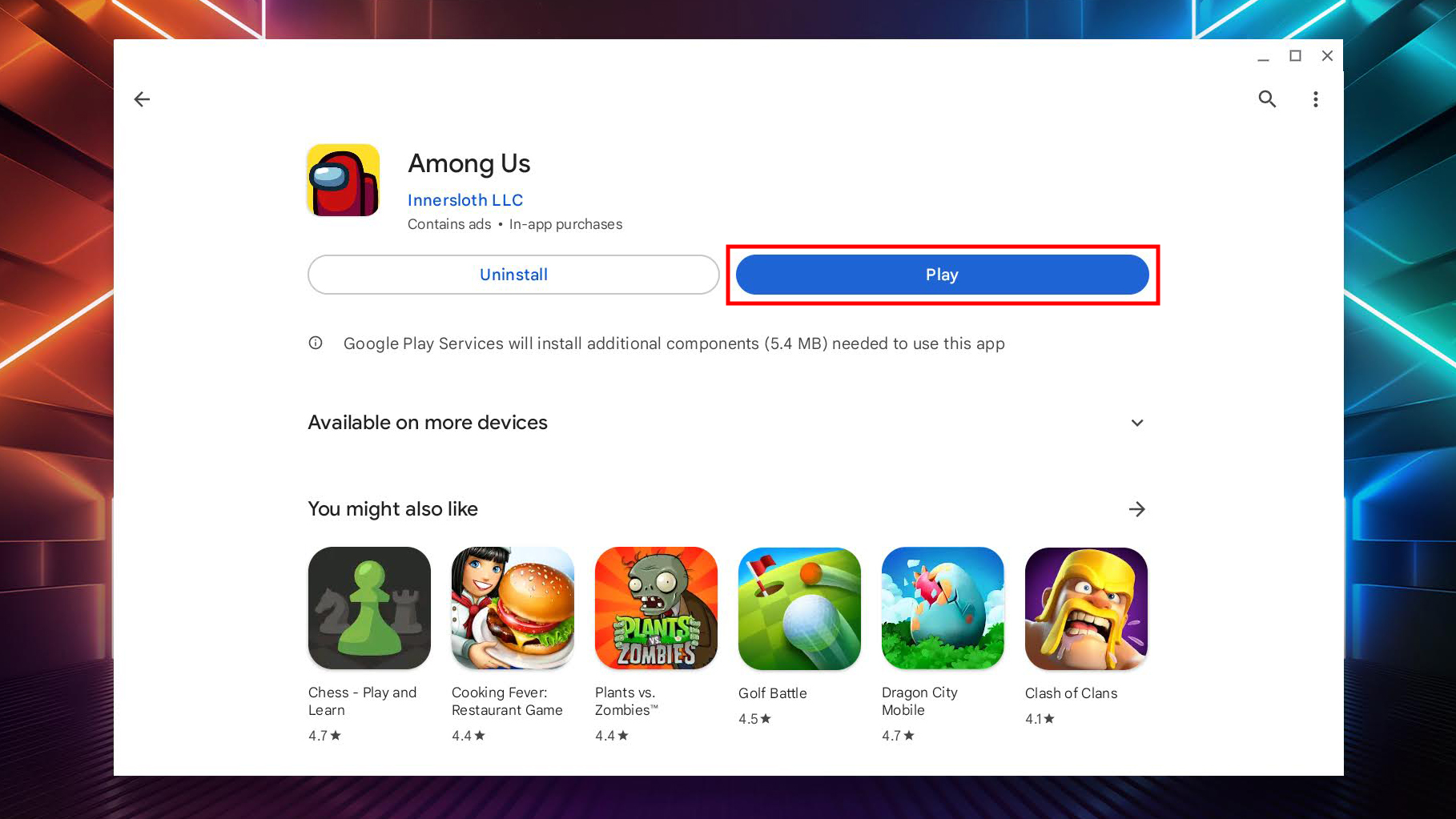 Download Among Us on Chromebook from Play Store 2
