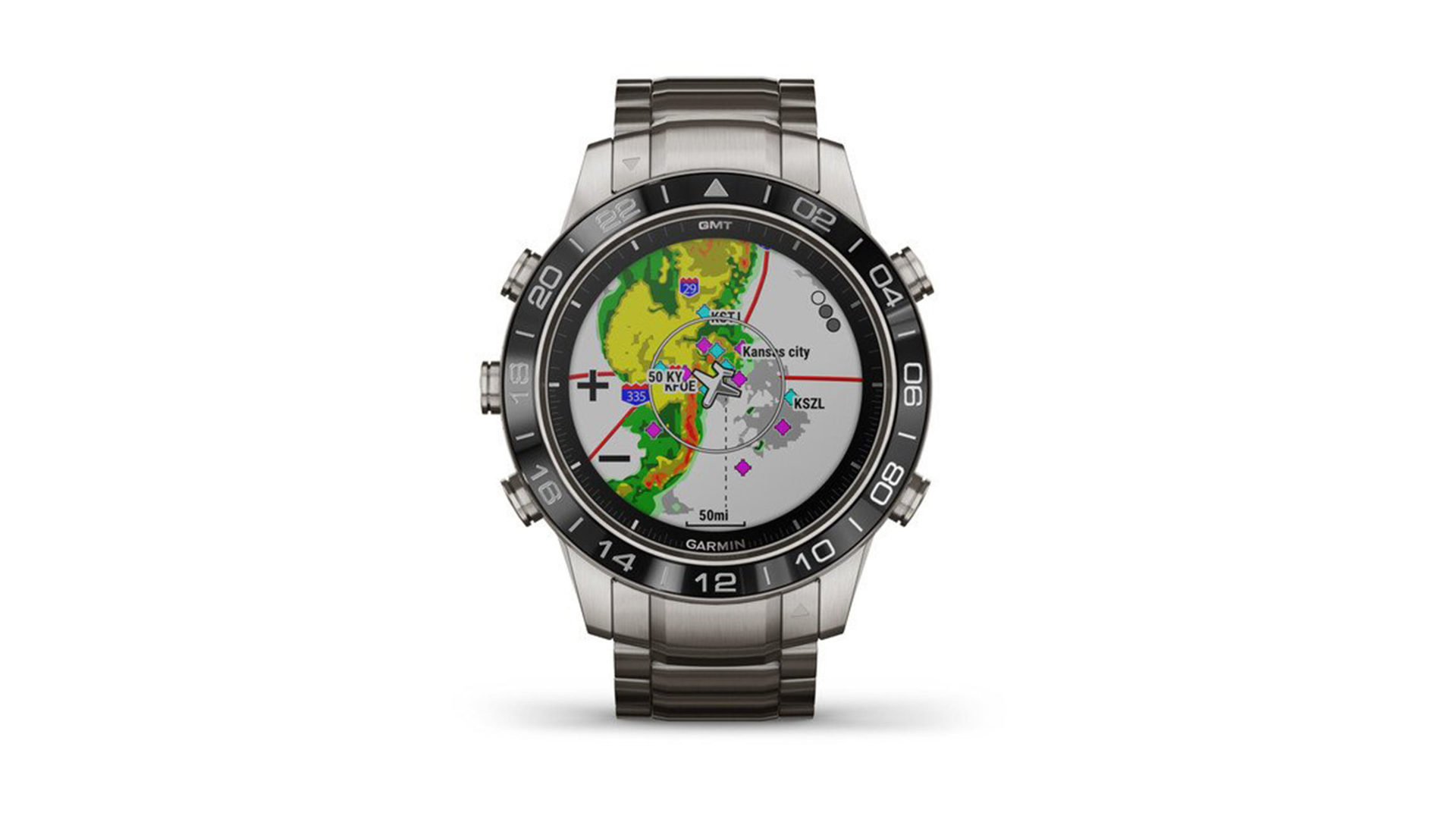The Garmin Marq Aviator highlights one of the device's navigational tools.