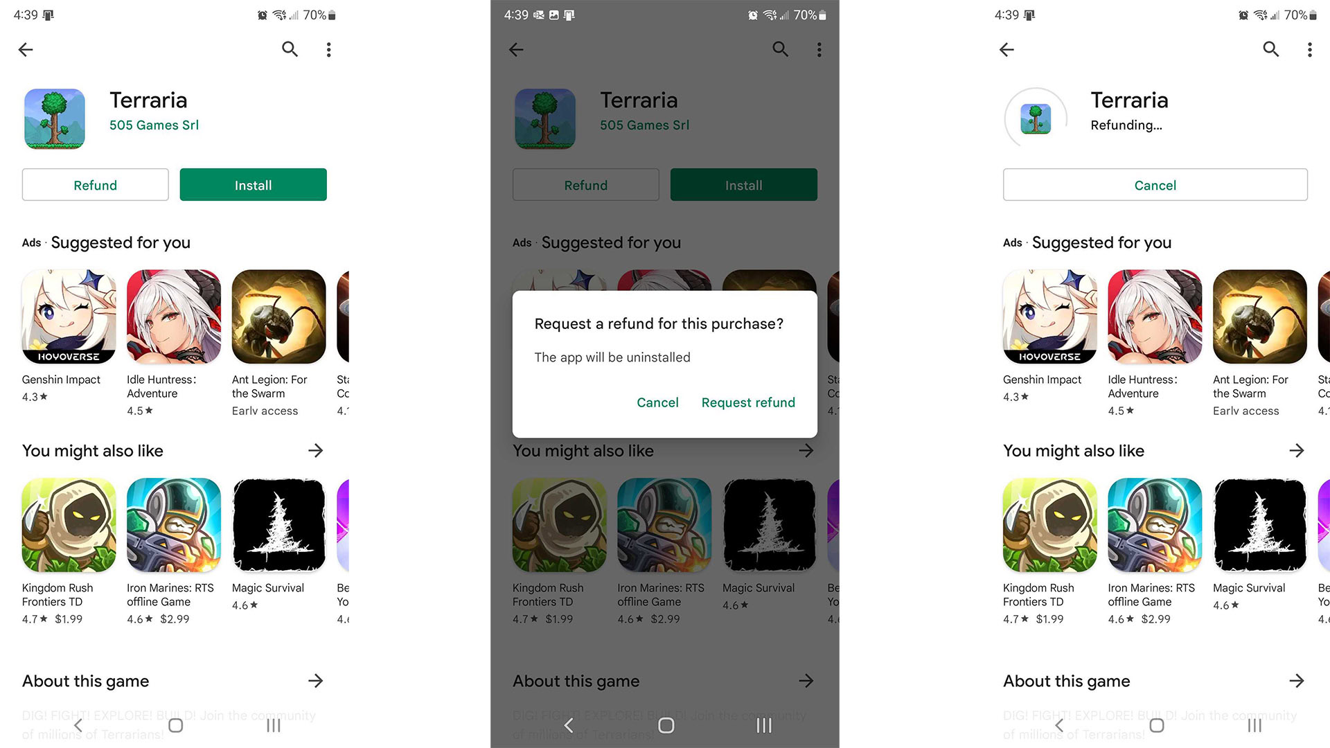 How to get a refund on Google Play Store