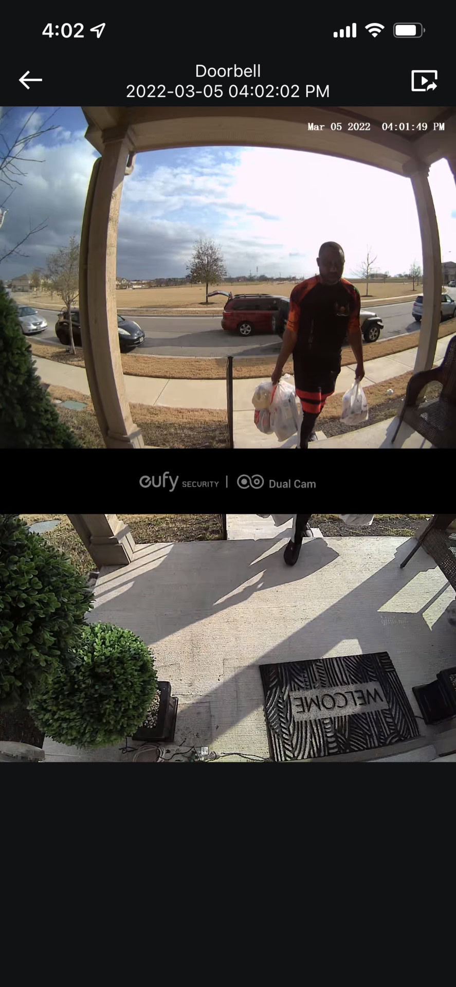 Grocery delivery on the Eufy Video Doorbell Dual