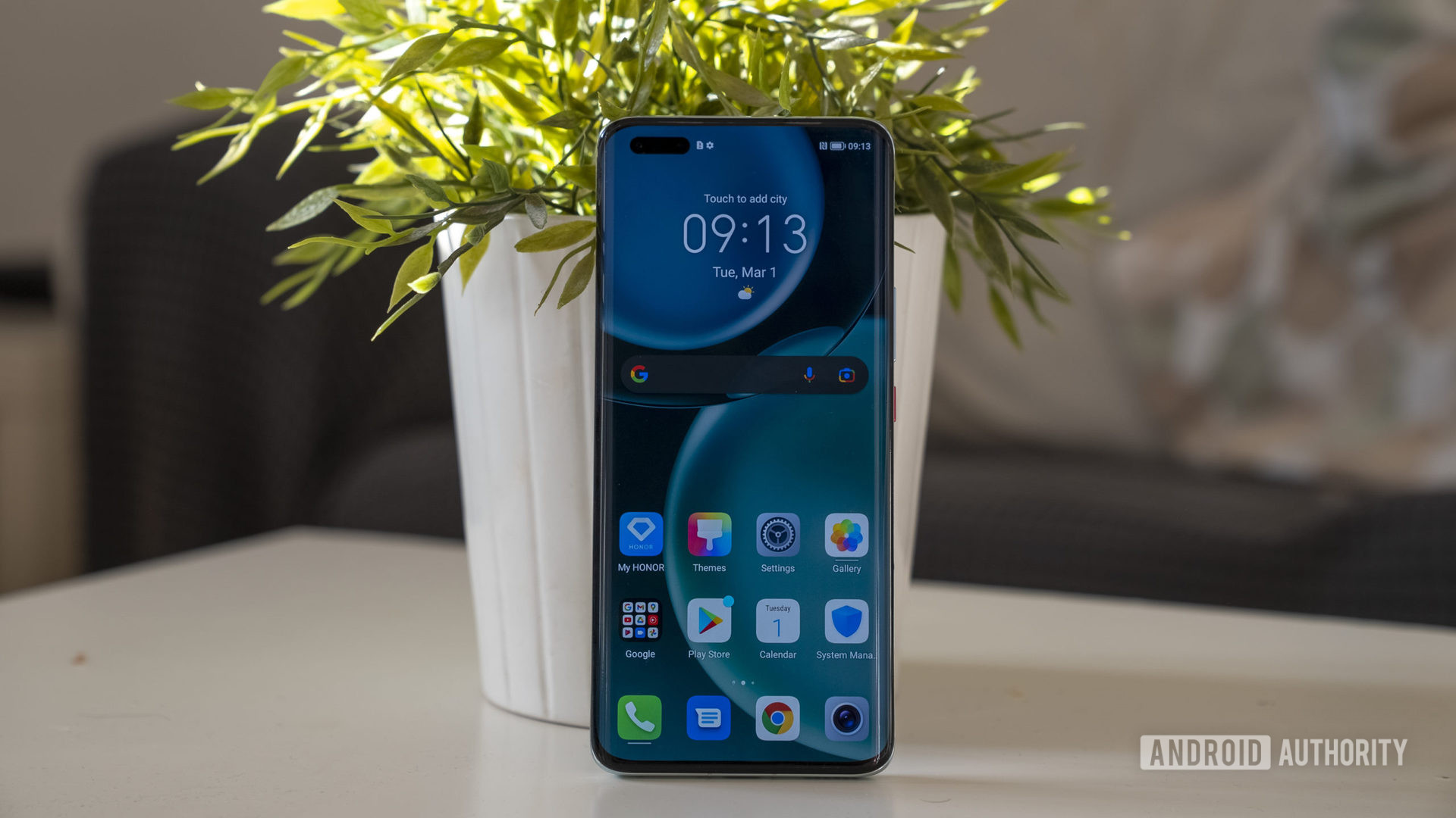 HONOR Magic 4 Pro Front Display Against Plant