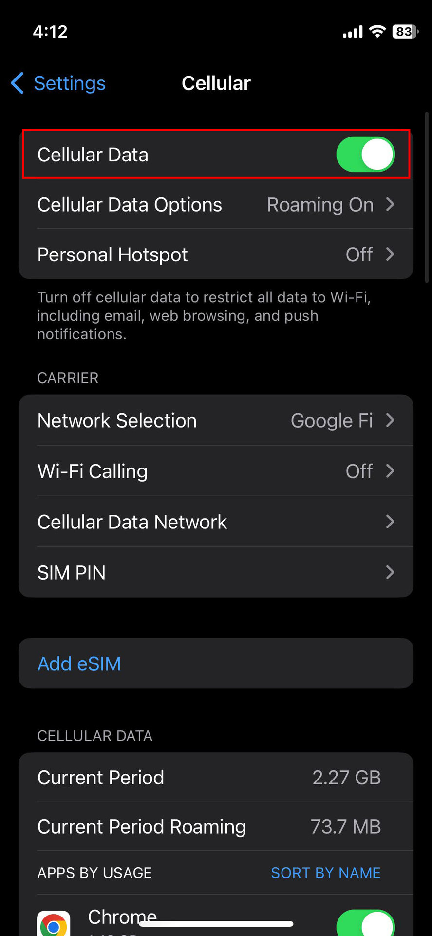 How to enable cellular data on iPhone (2)