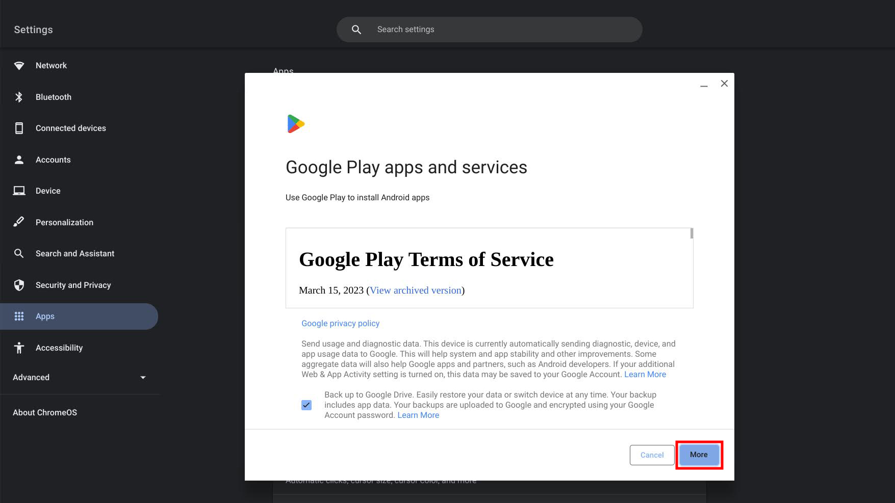 How to enable the Google Play Store on Chromebook 2