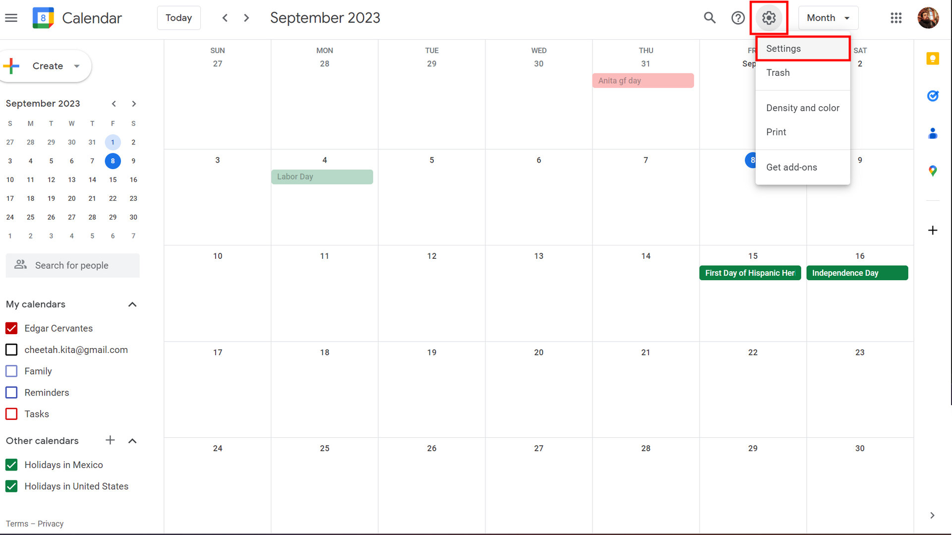 How to unhide a calendar in Google Calendar (1)