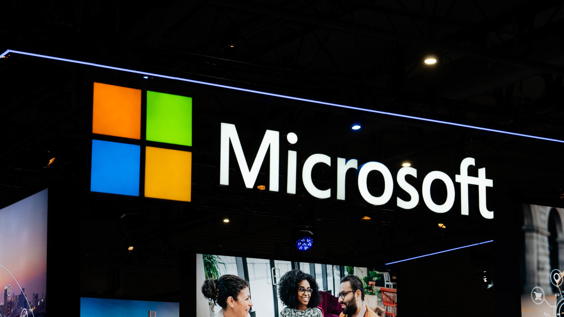 Microsoft logo at MWC