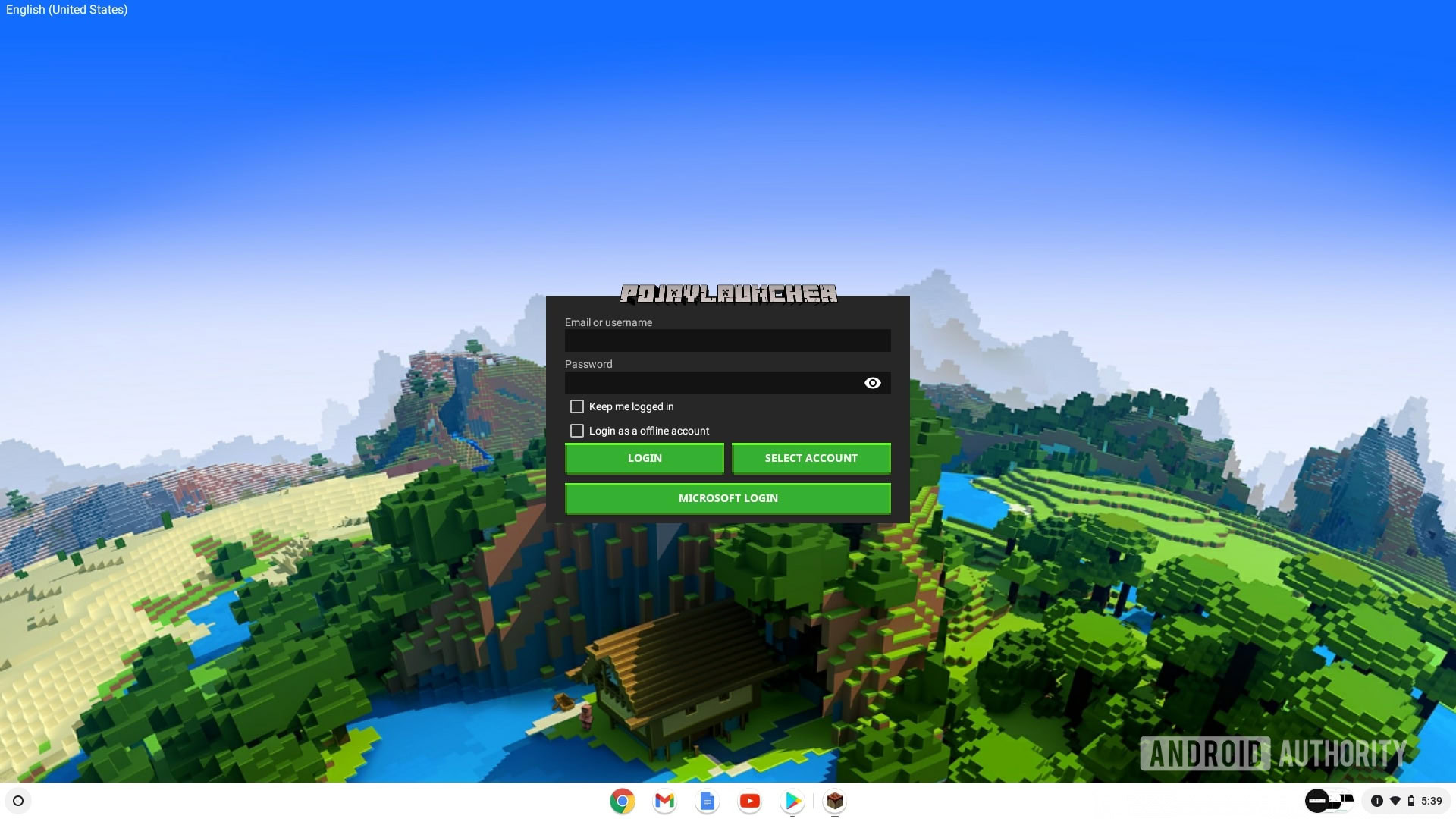 Lanzador de Chromebook Minecraft Pojav